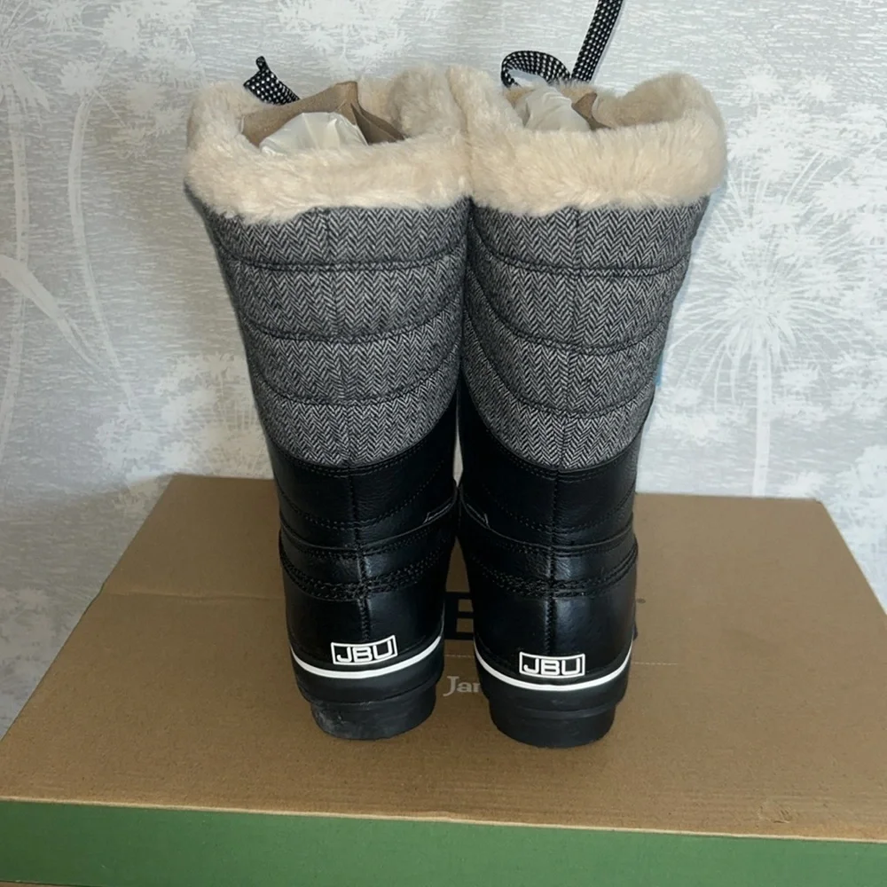 JBU by Jambu Women's Chilly Mid-Calf Boots Faux Leather Faux Fur Lined Size 6
